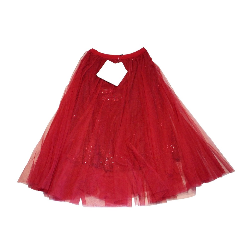 NWT Chicwish Red Sequins Mesh Tulle Midi Skirt Women's S/M Holiday Party
